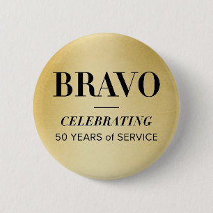 Badge Rond 5 Cm BRAVO 50ème bouton