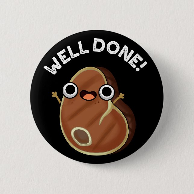 Badge Rond 5 Cm Bravo Funny Steak Pun Dark BG (Devant)