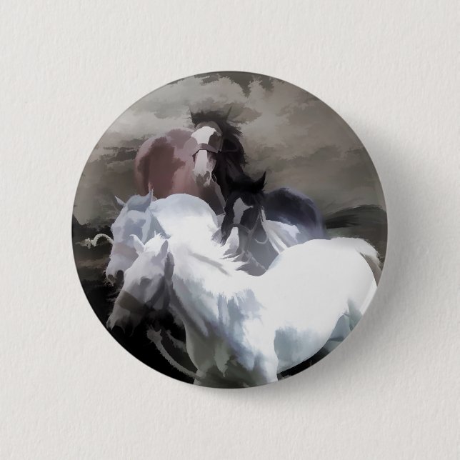 Badge Rond 5 Cm Breaking Free - Chevaux sauvages (Devant)