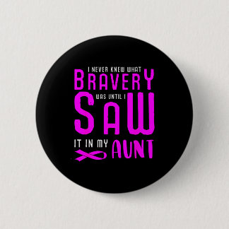 Badge Rond 5 Cm Breast cancer pink ribbon knew what bravery was 