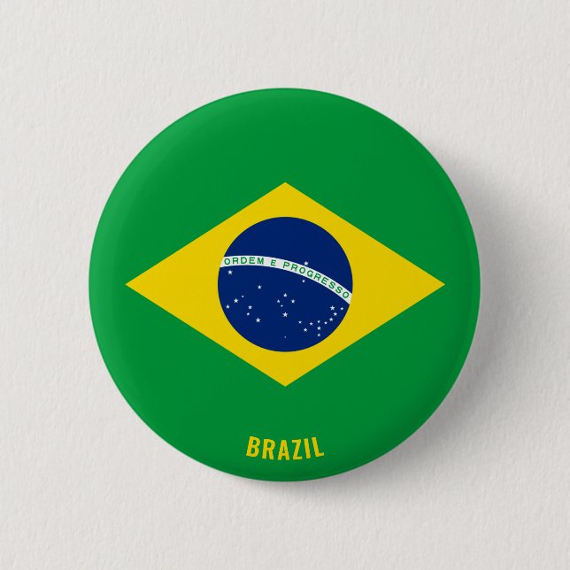 Badge Rond 5 Cm Brésil Drapeau mignon Patriotique (Devant)
