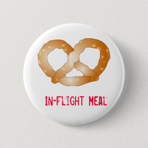 Badge Rond 5 Cm bretzel, repas en vol