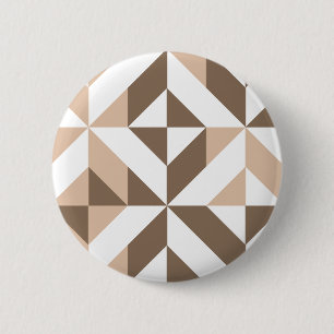 Badge Rond 5 Cm Brevet de Brown Beige