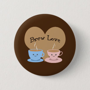 Badge Rond 5 Cm Brew Love ! Coffee Mugs