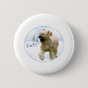 Badge Rond 5 Cm Briard Noel