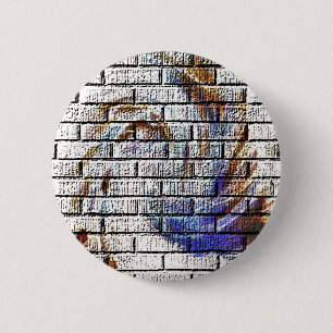 BADGE ROND 5 CM BRICK WALL