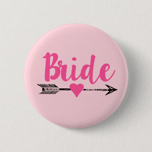 Badge Rond 5 Cm Bride Bride l'équipe Rose