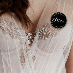 Badge Rond 5 Cm Bride Script Diamond Chic Mariage fête nuptiale