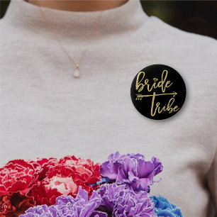 Badge Rond 5 Cm Bride Tribe Diamond Chic Gold Mariage