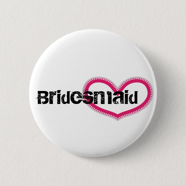 Badge Rond 5 Cm Bridemaid - customisé (Devant)