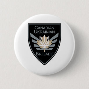 Badge Rond 5 Cm Brigade canado-ukrainien Militaire Ukraine Défense