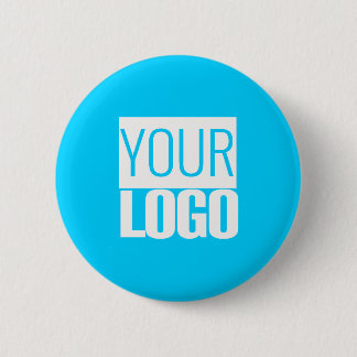 Badge Rond 5 Cm  bright blue - add your  logo 