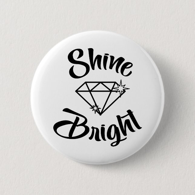 Badge Rond 5 Cm Brillant comme un diamant (Devant)