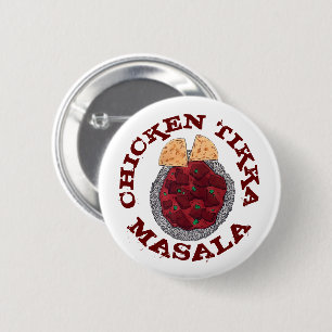 Badge Rond 5 Cm Britanniques Alimentation Indien Takeaway Poulet T