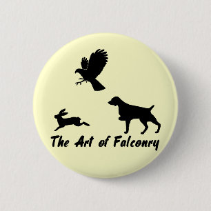 Badge Rond 5 Cm Brittany Spaniel et Falconry