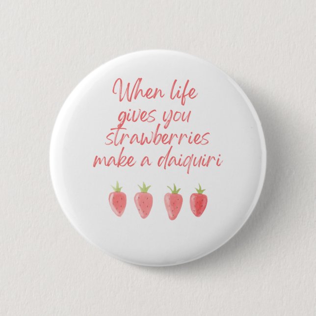 Badge Rond 5 Cm Broche à fraises (Devant)
