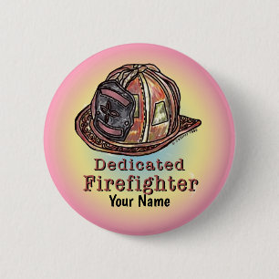 Badge Rond 5 Cm Broche de pompier dédiée