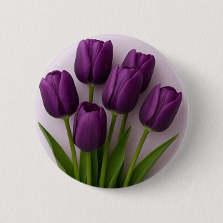 Badge Rond 5 Cm Broche de tulipe violette