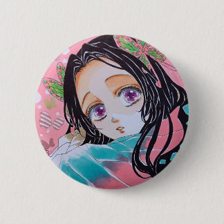 Badge Rond 5 Cm Broche Kanae Kocho de l'anime Demon Slayer