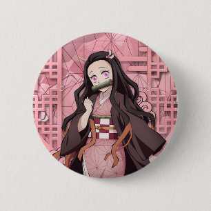Badge Rond 5 Cm Broche Nezuko Kamado de l'anime Demon Slayer.