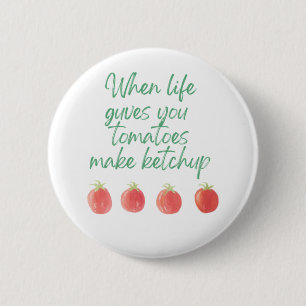 Badge Rond 5 Cm Broche tomate