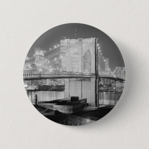 Badge Rond 5 Cm Brooklyn Bridge New York USA
