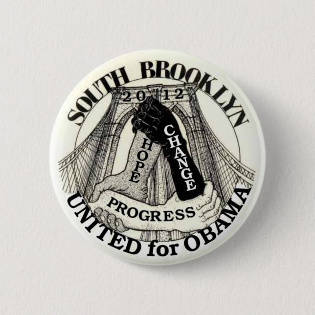 Badge Rond 5 Cm Brooklyn pour Obama 2012 (Devant)