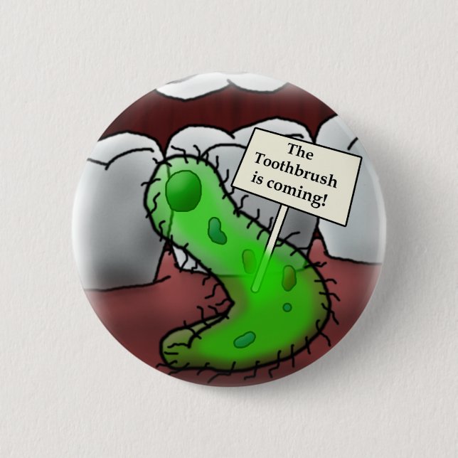 Badge Rond 5 Cm brosse à dents (Devant)