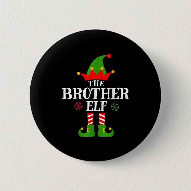 Badge Rond 5 Cm Brother Elf Funny Matching Family Group Christmas  (Devant)