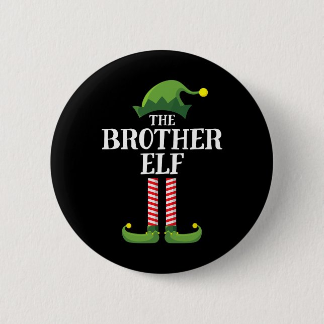 Badge Rond 5 Cm Brother Elf Matching Famille Groupe Noël (Devant)