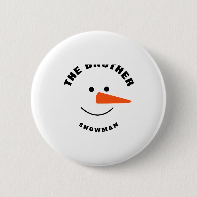 Badge Rond 5 Cm Brother Snowman Face Squad Matching Family Costume (Devant)