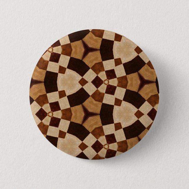 Badge Rond 5 Cm Brown Kaleidoscope formes géométriques Motifs (Devant)