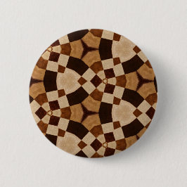 Badge Rond 5 Cm Brown Kaleidoscope formes géométriques Motifs