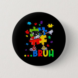Badge Rond 5 Cm Bruh Dabbing Puzzle Sensibilisations sur l'autisme