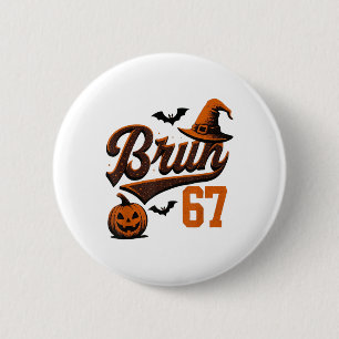 Badge Rond 5 Cm Bruh Six Seven Halloween 6-7 Drôle Fantôme Slang F