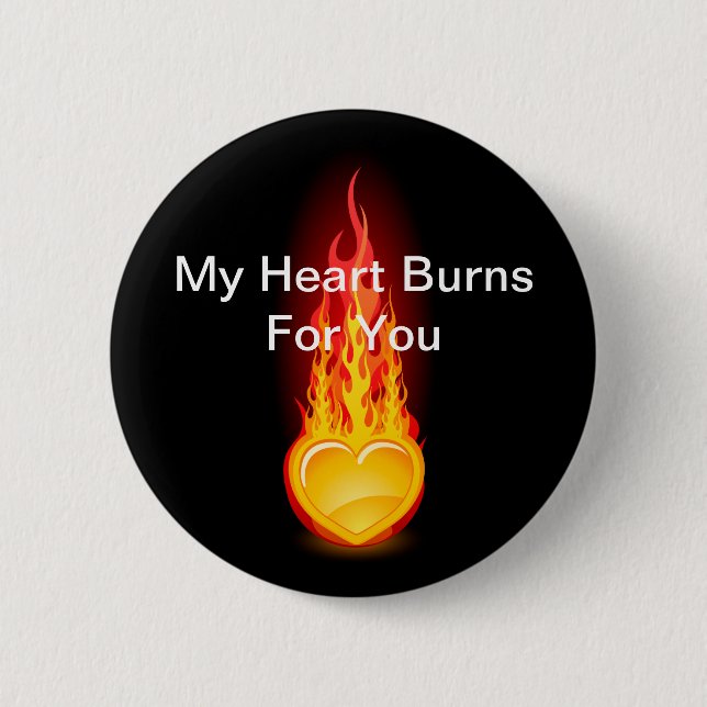 Badge Rond 5 Cm Brûler le coeur (Devant)