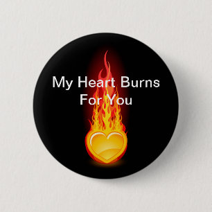 Badge Rond 5 Cm Brûler le coeur