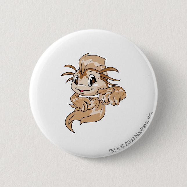 Badge Rond 5 Cm Brun de Koi (Devant)