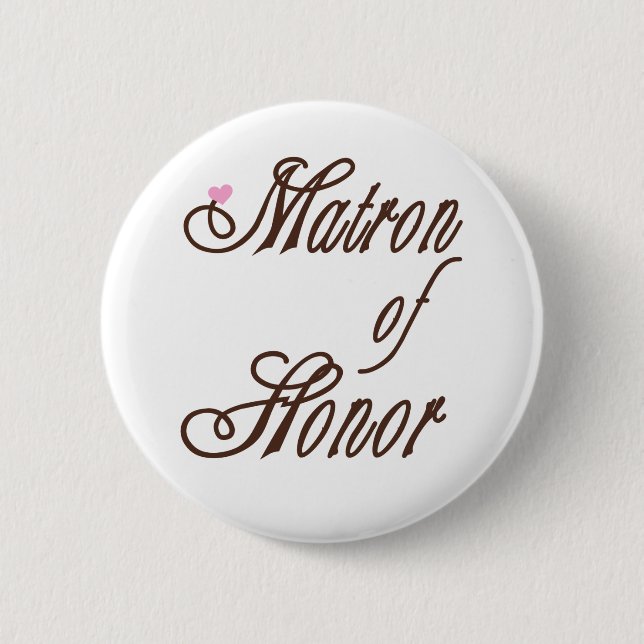 Badge Rond 5 Cm Bruns chics de dame de honneur (Devant)