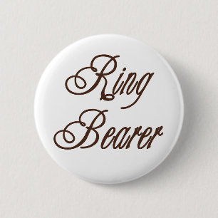 Badge Rond 5 Cm Bruns chics de porteur d'alliances