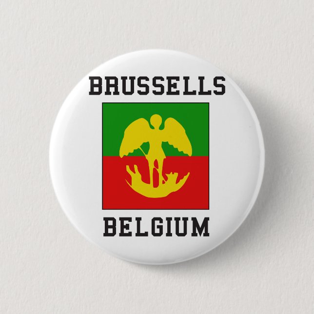 Badge Rond 5 Cm Bruxelles Belgique (Devant)