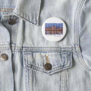 Badge Rond 5 Cm Budapest Parlement Hongrie Panorama Vintage