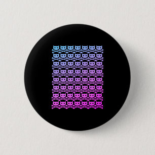 Badge Rond 5 Cm Buddycatafk sur tout le crâne fondu rose foncé 