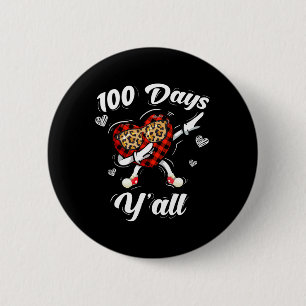 Badge Rond 5 Cm Buffalo Plaid 100 Jours Y'all Of School Dabbing He