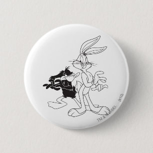 Badge Rond 5 Cm BUGS BUNNY™ et DAFFY DUCK™