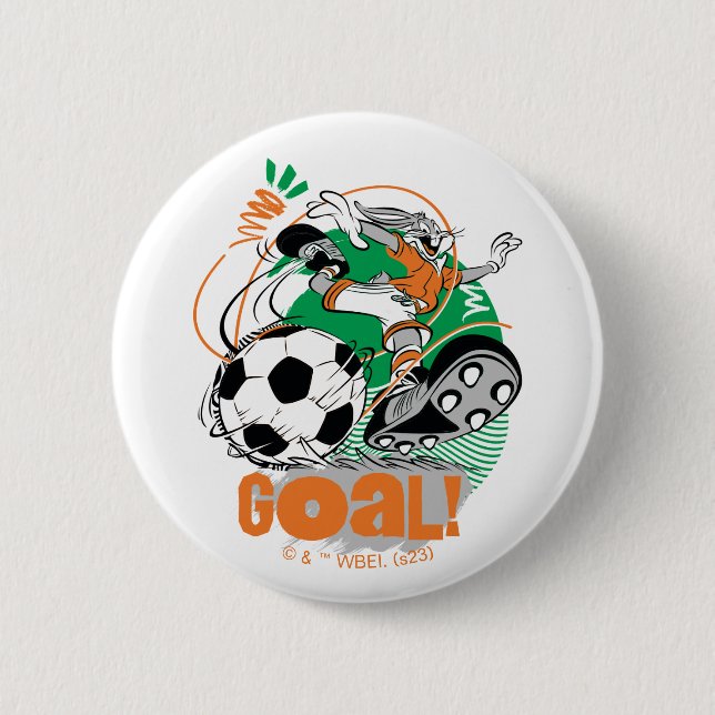 Badge Rond 5 Cm BUGS BUNNY™ Soccer objectif (Devant)