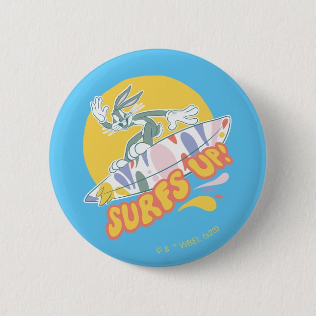 Badge Rond 5 Cm BUGS BUNNY™ - Surfs Up! (Devant)
