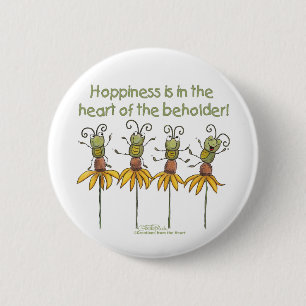 Badge Rond 5 Cm Bugs sur les fleurs