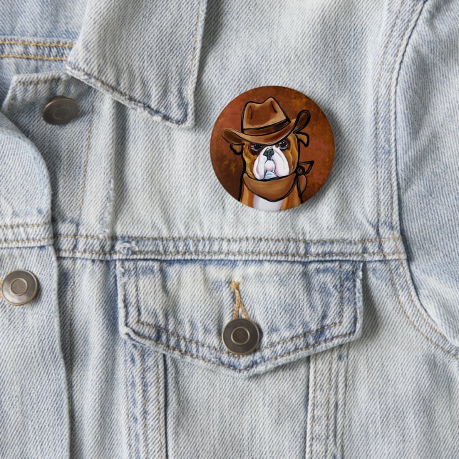 Badge Rond 5 Cm Bulldog (En situation)