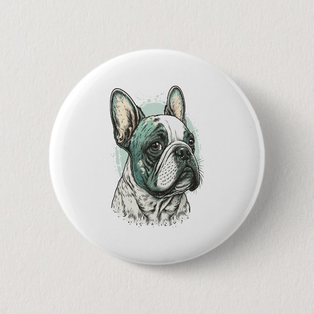 Badge Rond 5 Cm bulldog français (Devant)